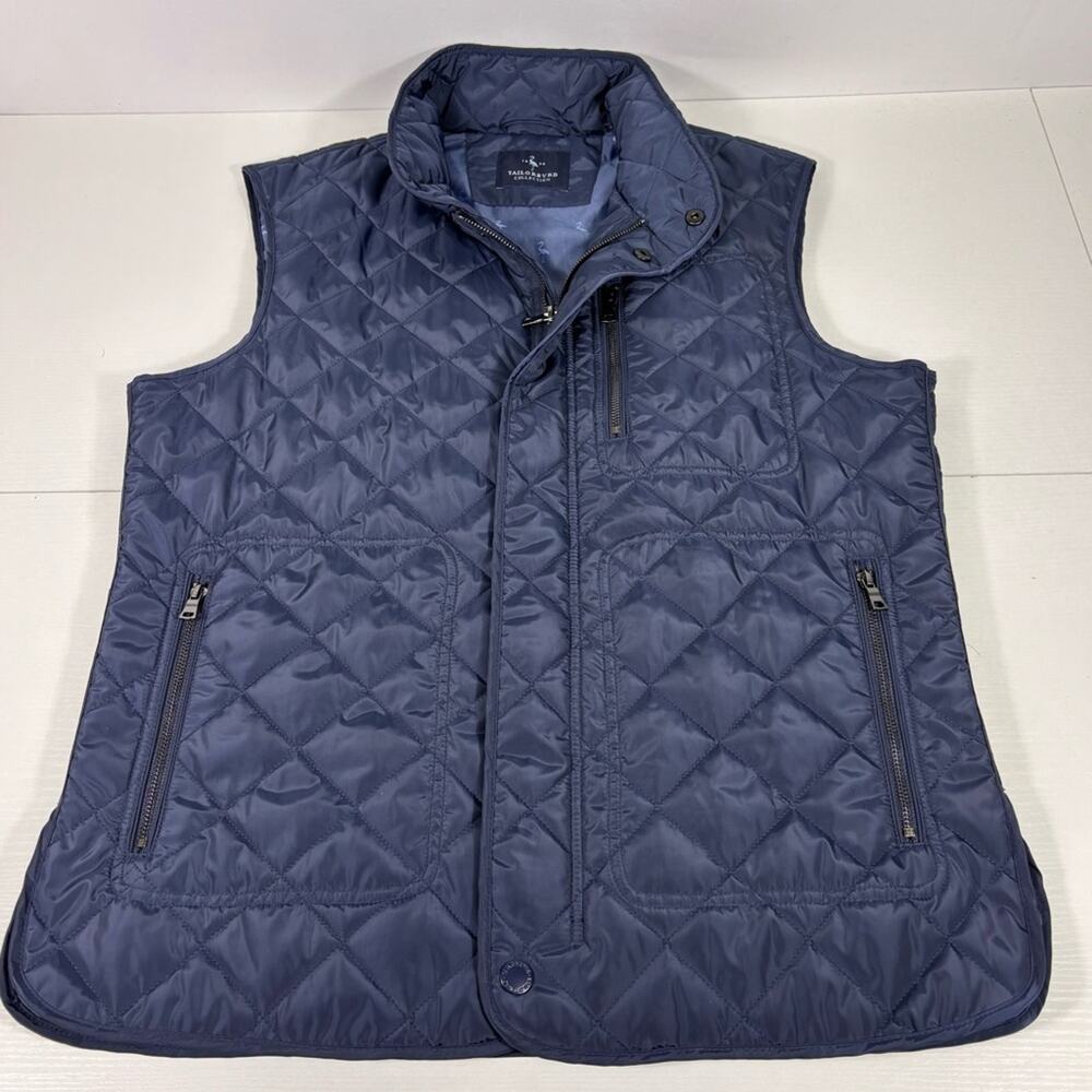 Tailorbyrd Midnight Blue Quilted Full Zip Vest Size Medium B8